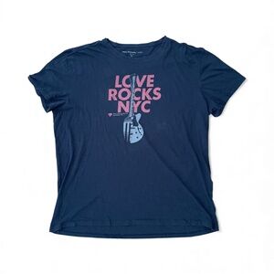 EUC - John Varvatos Black Crew Neck T-Shirt Love Rocks NYC Graphic Sz XL